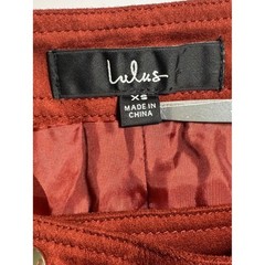 Lulus Rust Faux Suede Wrap Mini Skirt XS Snap Pockets Fall Boho Western Chic