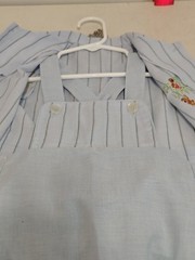 Infant Boy 60s/70s 2 Pc Striped Romper Set With Monkeys (Measurements In Photos)