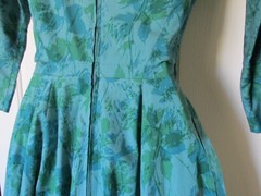 Vtg 50’s Cocktail Dress Jonny Herbert Original Turquoise Designer A Skirt Fitted