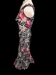 Vtg 90s Nostalgia Floral Zebra Maxi Dress Sheer S Whimsigoth Fairygrunge read