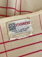 Vintage 1960’s cream color pure wool knit jacket w/ bracelet sleeves ST. ANDREWS