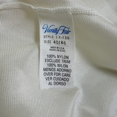 Vintage 90s Y2K Vanity Fair Semi Sheer Nylon Lace Camisole Slip Top Ivory Large