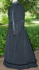 Victorian 1890 Walking Suit Bustle Dress With Jet Beading, Label C.P. Miller N.Y