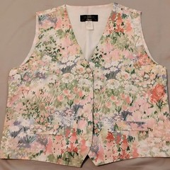 Vintage Orvis Pastel Floral Linen Grandma Core 90s fairy Preppy Vest