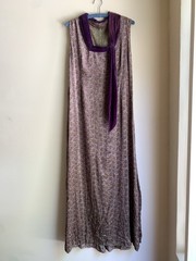 Antique 1920s 1930s Purple Silk Velvet Corduroy Gown Size M/L
