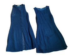Gianni Bugli Milano Vintage Knit Dress & Vest Set Silk Cotton 60s XS S