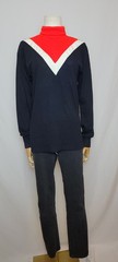 Vintage 1960/70s Saddlebrook Chevron Stripe Turtleneck Sweater, Size Medium