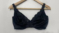 Vintage Olga 40DD Sheer Lace Bra 33580 Unlined Black Lingerie Underwire