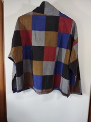 Vtg. 60s/70s Judy Bond Artsy Colorblock Casual Top, Size M, 3/4 Sleeve