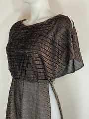 VTG 70s Disco Metallic Top Side Slits Lined Top SZ 5 MARA J ( FLAWS