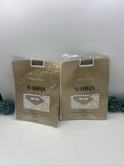 2 VTG Sabra LycraSensations Pantyhose Size A Taupe Sheer To Waist Sandalfoot