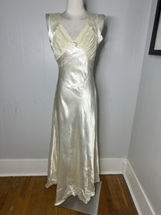 Vintage 30s Liquid Satin Bias Cut Nightgown Dress