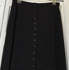 Vintage Dressbarn Maxi Skirt & Shirt Set Women’s Black & White Polka Dot Medium
