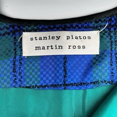 Vintage Stanley Platos Martin Ross Union Made Silk Plaid Coat Dress USA