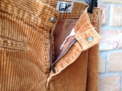 VTG 70s Landlubber Toffee Corduroy Pants Low Rise 32″W Flare Hippie Festival