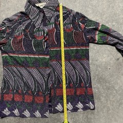 Huey Waltzer For Mannequin NWT VTG 70s Open Blouse Shirt Metallic Print Op Art L