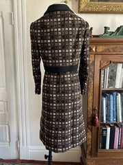 Vintage 1960s Mod Dress Set 2 Piece Jacket & Midi Dress Knit Preppy Mock Neck S