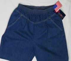 PIZZAZZ WOMEN VINTAGE 16 PETITE MOM JEAN ELASTIC WAIST COTTON DENIM USA MADE NEW