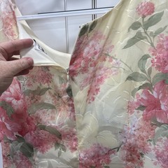 KARIN STEVENS DRESS A-Line Sleeveless YELLOW Floral Design Dress Size 18 Easter
