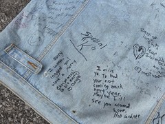 Senior Cords Style Denim Jacket Handwritten High School Varsity Chore Coat VTG