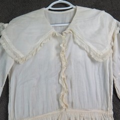 Antique 1920’s era Dress Woman Girl Cream Lght Cotton Muslim Waist 36″ Chest 40″