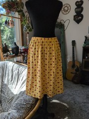 Vintage Russ Floral Yellow Skirt