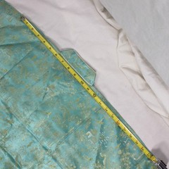 Vintage 50s Brocade Silk Tang Jacket Sz Sm Garden Scene Turquoise NEWLOOK Label