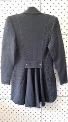 Vintage MEDICI BY GILL HARVEY Knit Wool Gray Two Piece Cardigan Asymmetry UK-10