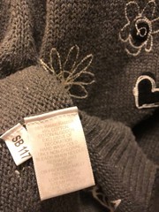 Vintage Cat Button Cardigan Sweater with Cat/Flower/Heart Pattern