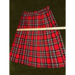 Vintage Rhapsody by Glazier 70s Red Plaid Pleated Skirt Punk Rock Midi Chicago