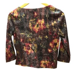 Vintage 90s Boho California Concepts Floral Velvet Top Whimsigoth Grunge Fashion