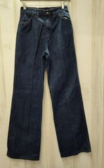 VTG Maverick Jeans Sz XS 25×34 High Rise Wide Leg Flare USA Made Red Stitch NWOT