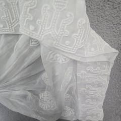 Antique 1900s 10s 20s Embroidered Cotton Lace Lawn Tea Under Dress XXS/XS READ