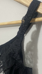 Vintage Olga 40DD Sheer Lace Bra 33580 Unlined Black Lingerie Underwire