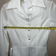 Vtg 70’s White Swan 14? Uniform Nurse Button Up Dress Horror Cosplay Asylum Lab