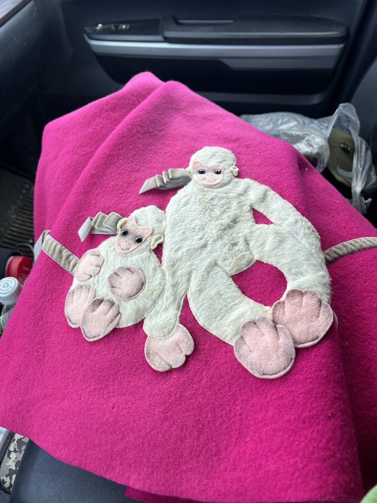 VINTAGE 1950’S FELT POODLE SKIRT Wool Capuchin Monkey Rare One Of A Kind Pink