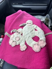 VINTAGE 1950’S FELT POODLE SKIRT Wool Capuchin Monkey Rare One Of A Kind Pink