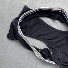 Vintage 1994 Calvin Klein Athletic Black High Cut Briefs USA Logo Waist Large