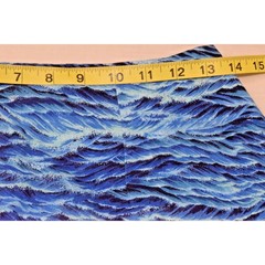 Vintage Skirt Size 28 Waist 70s Blue Ocean Waves Talon Zipper A-Line