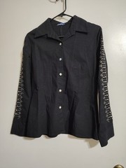 Vintage Brazil Roxx Women’s Western Long Sleeve Shirt Rhinestone Stud Medium