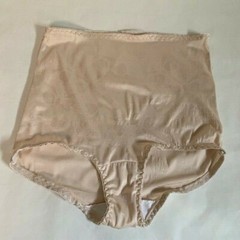 Vintage Beige Nylon Lycra Stretch Panties w/Design in Fabric. Size 38