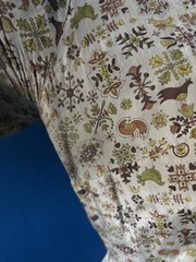 1950’s Bird Print Shirtwaist Dress Rayon Blend Summer—Waist 28”
