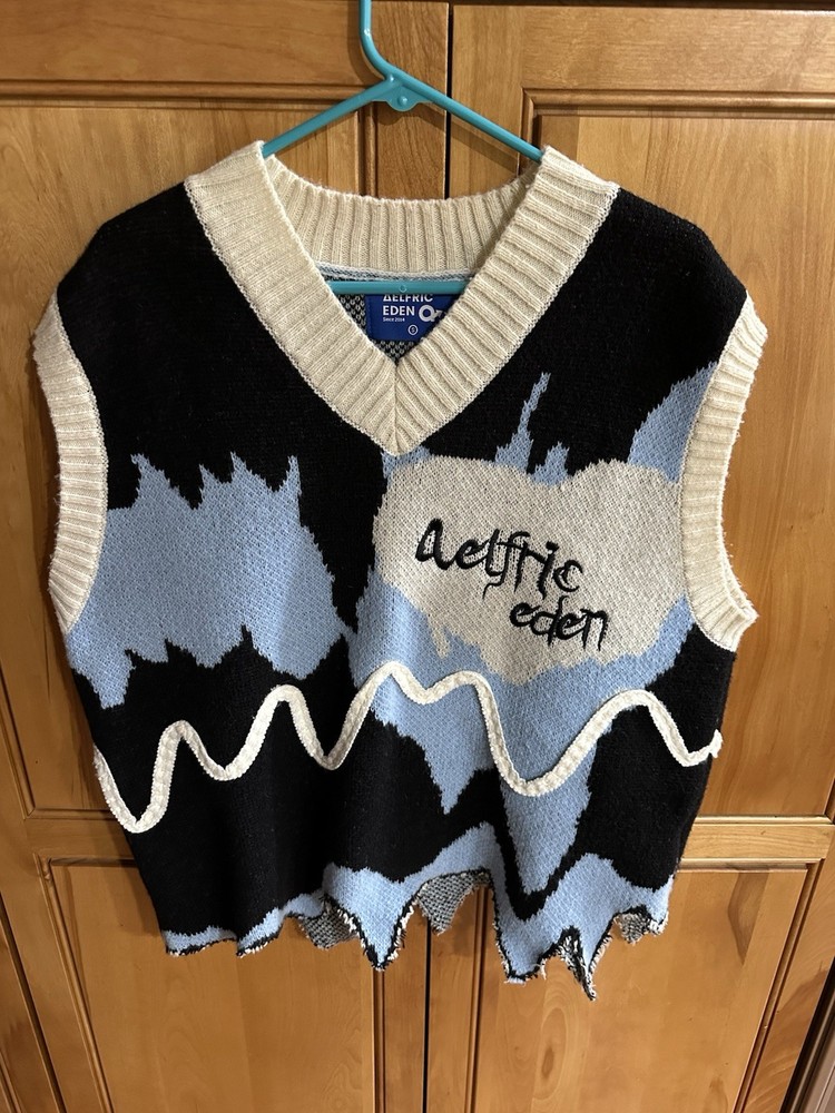 Rare Aelfric Eden Oversized Small 51” Chest Melted “Ice Cream” Sweater Vest