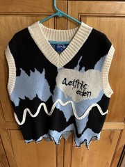Rare Aelfric Eden Oversized Small 51” Chest Melted “Ice Cream” Sweater Vest