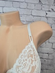 Vintage 80’s Victoria’s Secret 32B Bra Sexy 90s White Floral Sheer Classic Rare