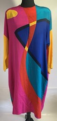 Styled by Mister C Vintage 1980’s Silk Dress Color Block Statement Piece Sz 22