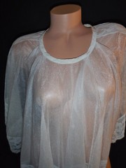 Gorgeous! VTG 50s/60s Sheer Shimmer Caplet/Shawl Lace Trim Lingerie One Sz S,M,L