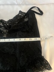 VTG 90’s Shirley Of Hollywood Black Lace Teddiette Underwire Corset&Garter S-L