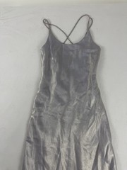 Jump 90s Y2k Vintage Purple Metallic Iridescent Formal Gown Maxi Dress Sz 5-6 S