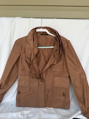 Gucci Vintage Tom Ford Era 2004 Silk Jacket Bronze Shantaug Runway Style Lg